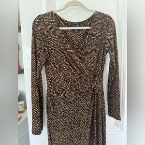 Ralph Lauren Business/ Dress Brown and Cream Women's Dress